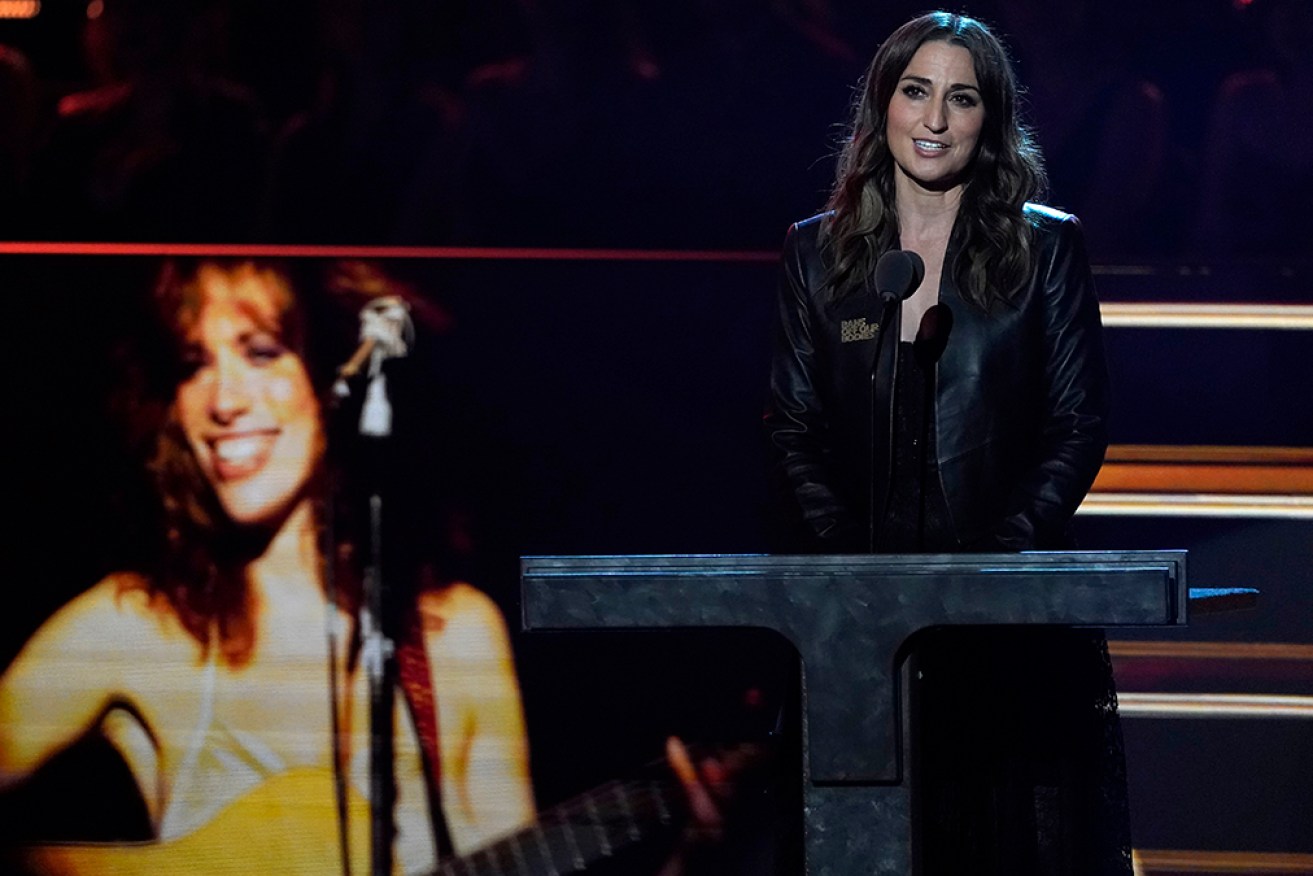 Singer Sara Bareilles introduces inductee Carly Simon who is a first-time nominee this year. 