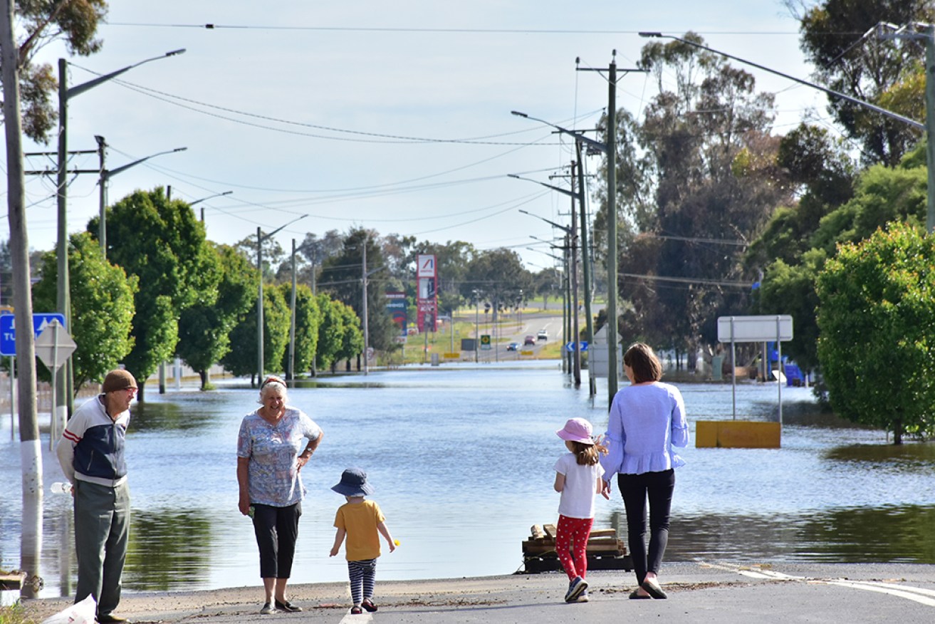 Floodwaters in Forbes are receding after the Lachlan River peaked on Saturday. 