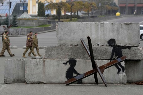 Banksy reveals artwork in war-torn Ukraine