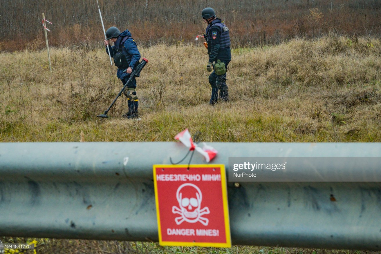 Demining continues on the outskirts of Kherson after the liberation of the city by the Ukrainian army. <i>Photo: Getty</i>
