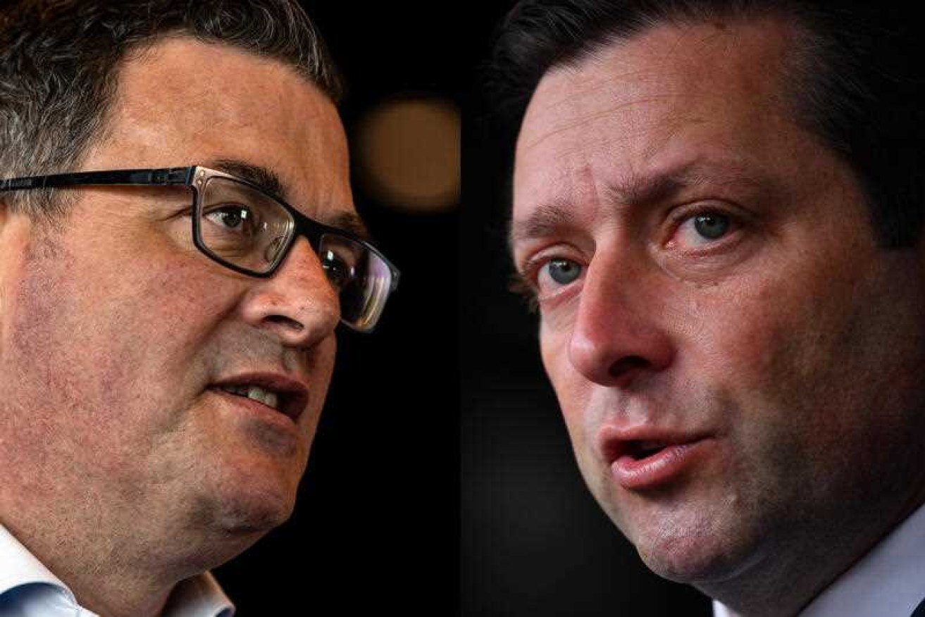 Liberal Leader Matthew Guy [right] and Premier Daniel Andrews locked horns in a televised debate.