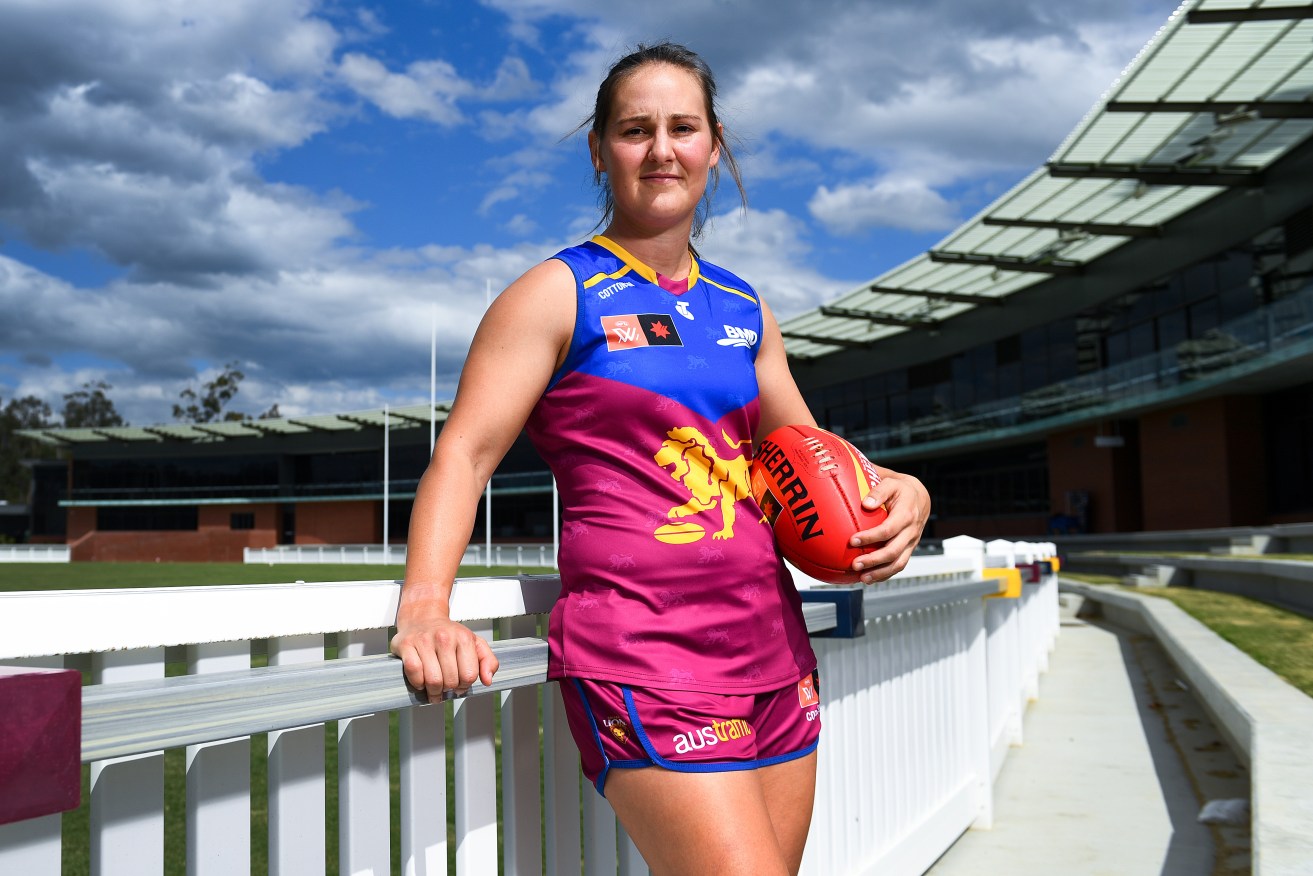 AFLW Lions player Bre Koenen at the new ground.