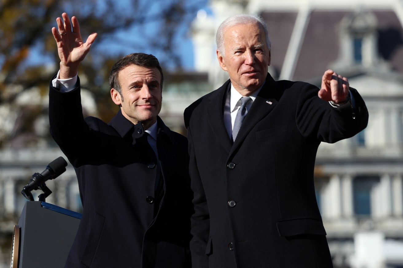 French President Emmanuel Macron held Oval Office talks with President Joe Biden.