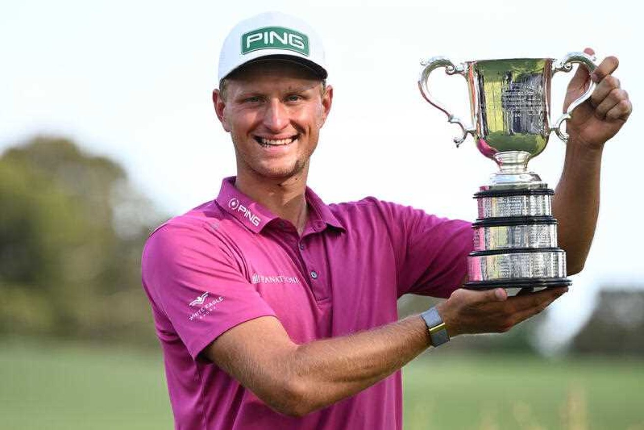 Poland's Adrian Meronk has scored a five-stroke win in the Australian Open in Melbourne.