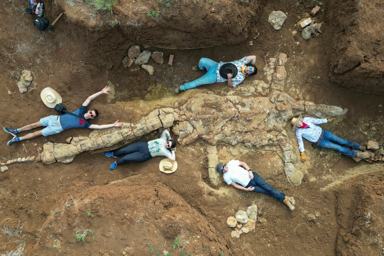 The remains of a 100-million-year-old marine reptile have been found at an outback Queensland station.