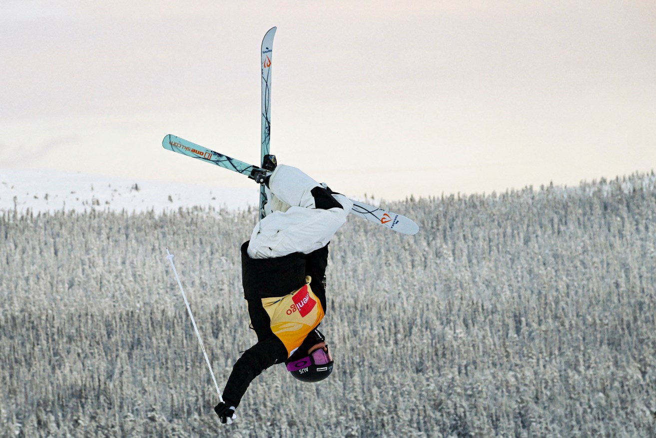 Australia's Jakara Anthony competes in the first run of the women's moguls event in Idre Fjall, Sweden.
