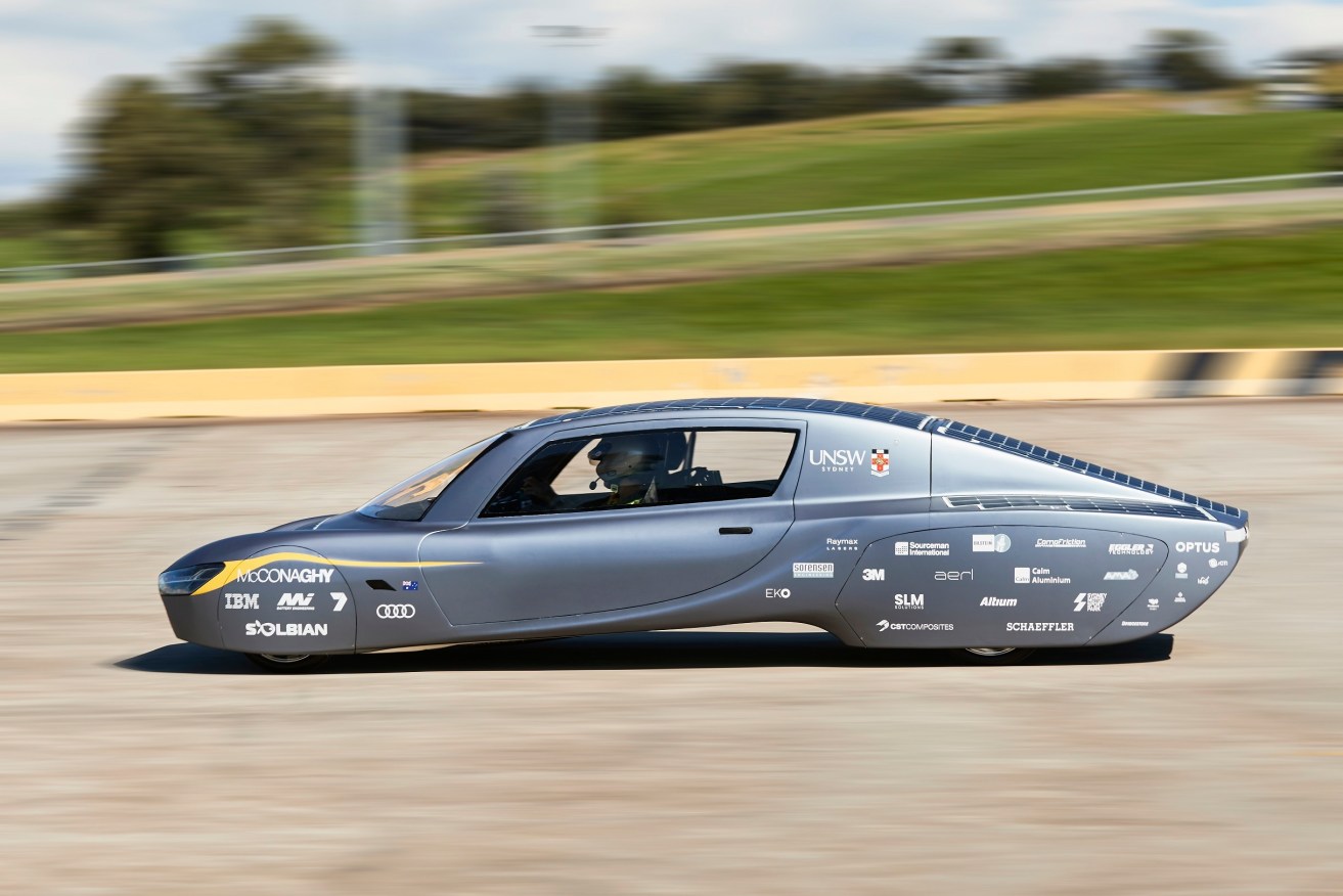 The Sunswift 7 solar-powered electric race car, designed by a team from UNSW Sydney.