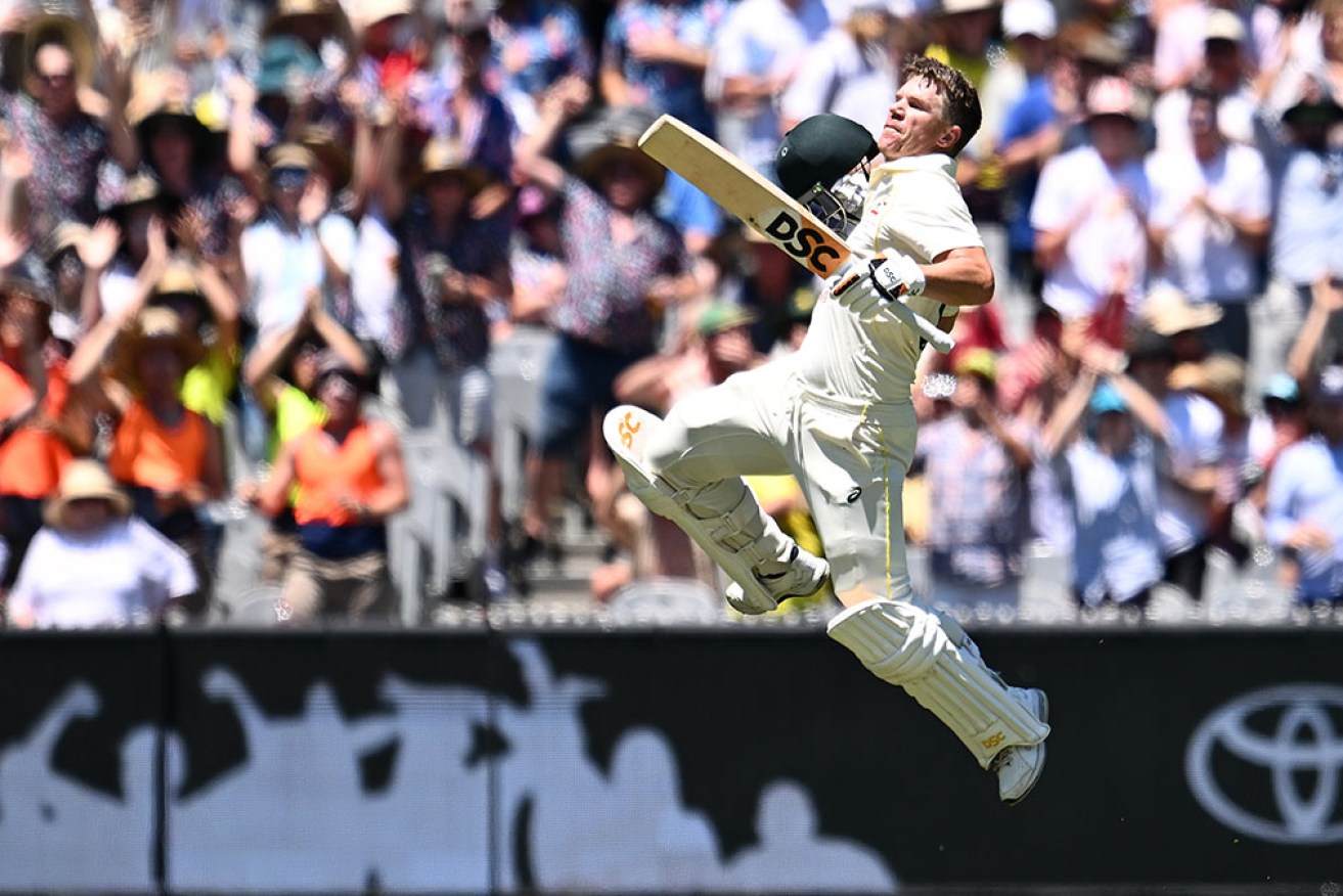 David Warner scored a double century in his 100th Test as Australia dominated South Africa. 
