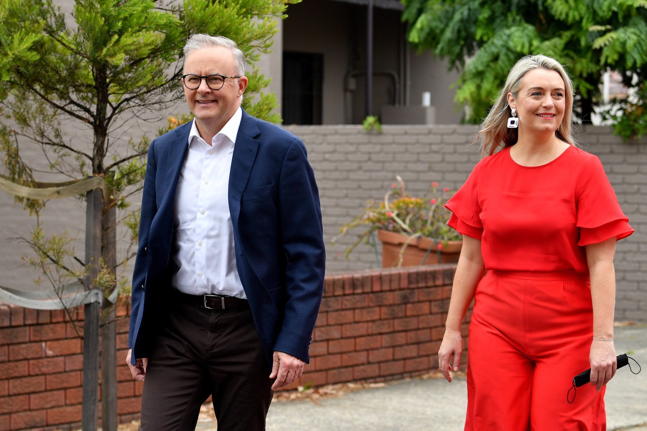 Anthony Albanese, pictured with partner Jodie Haydon, will attend the Woodford Folk Festival in Queensland. 