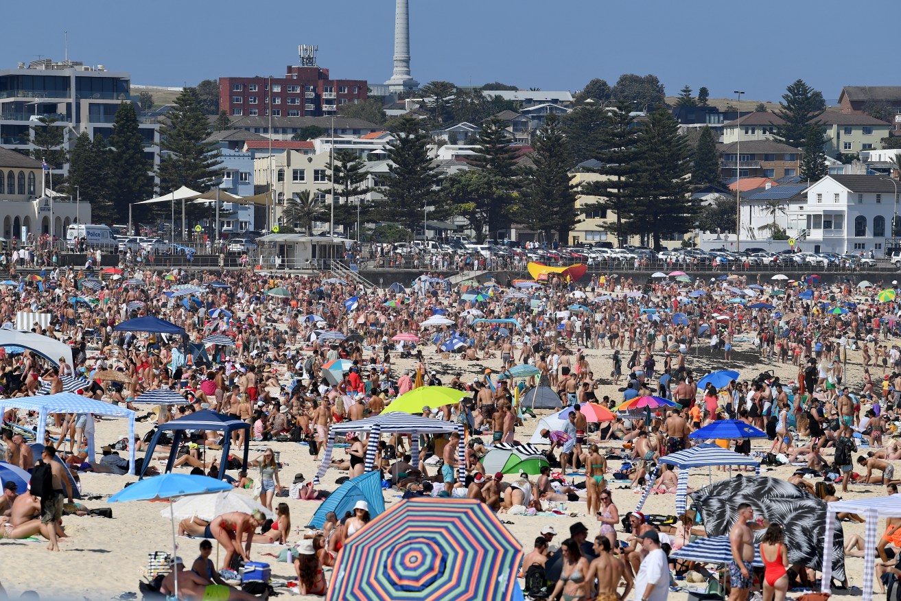 Crowds flocked to Bondi Beach in Sydney on Christmas Day. 