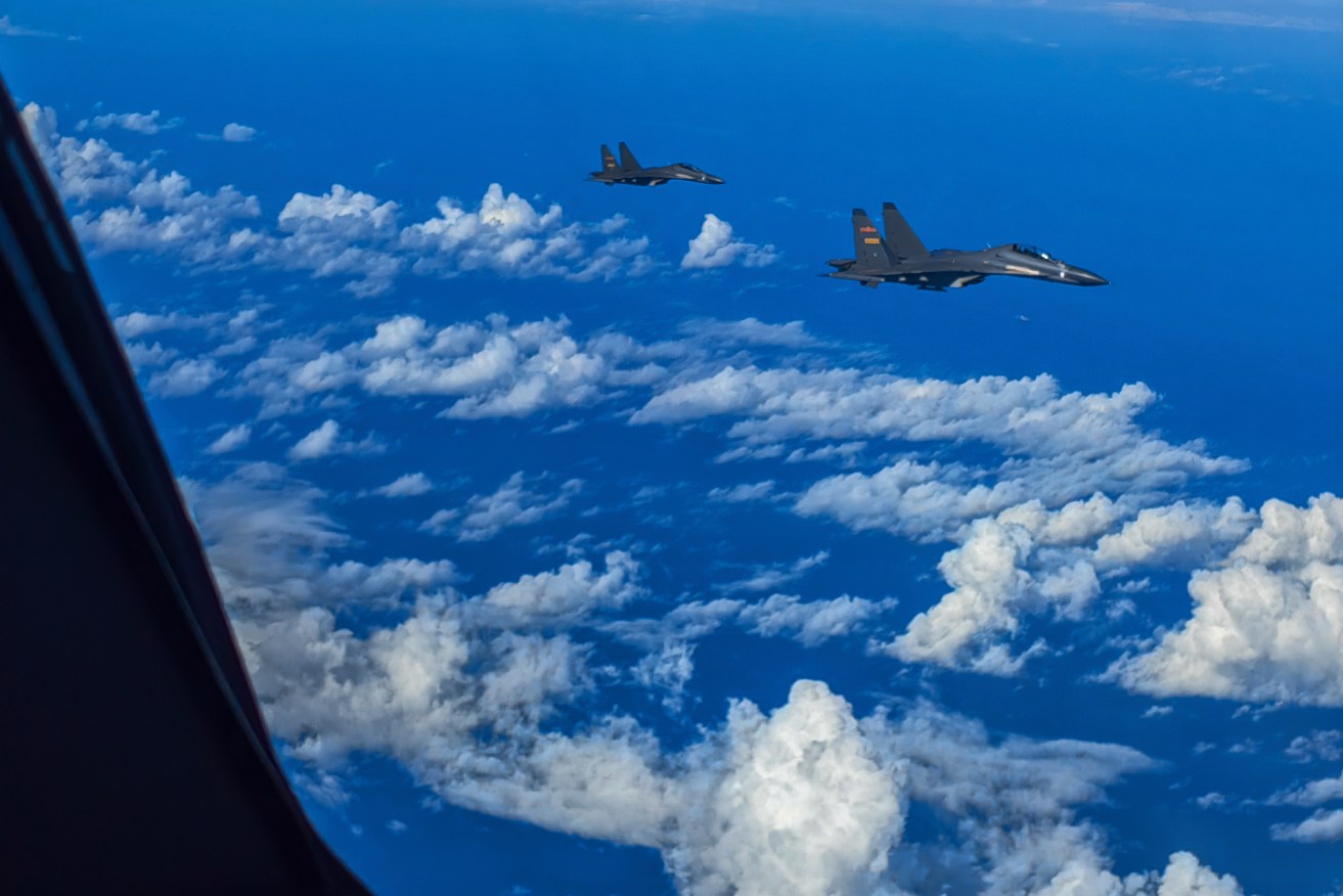fighter jets of the Eastern Theater Command of the Chinese People's Liberation Army (PLA) conduct a joint combat training exercises around the Taiwan Island on Aug. 7, 2022. 