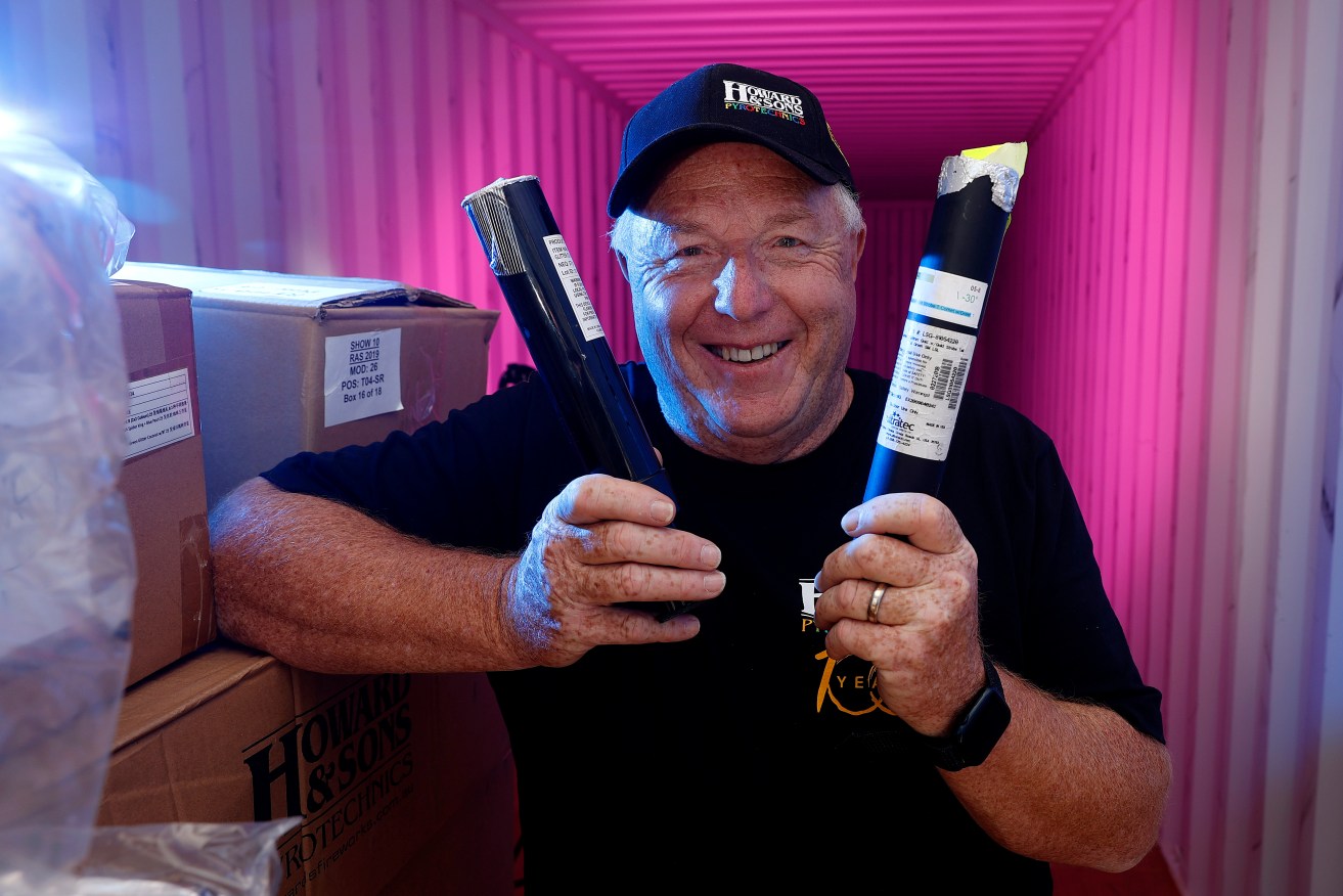 Pyrotechnics expert Rusty Johnson is set for a big show in Melbourne on Saturday night.