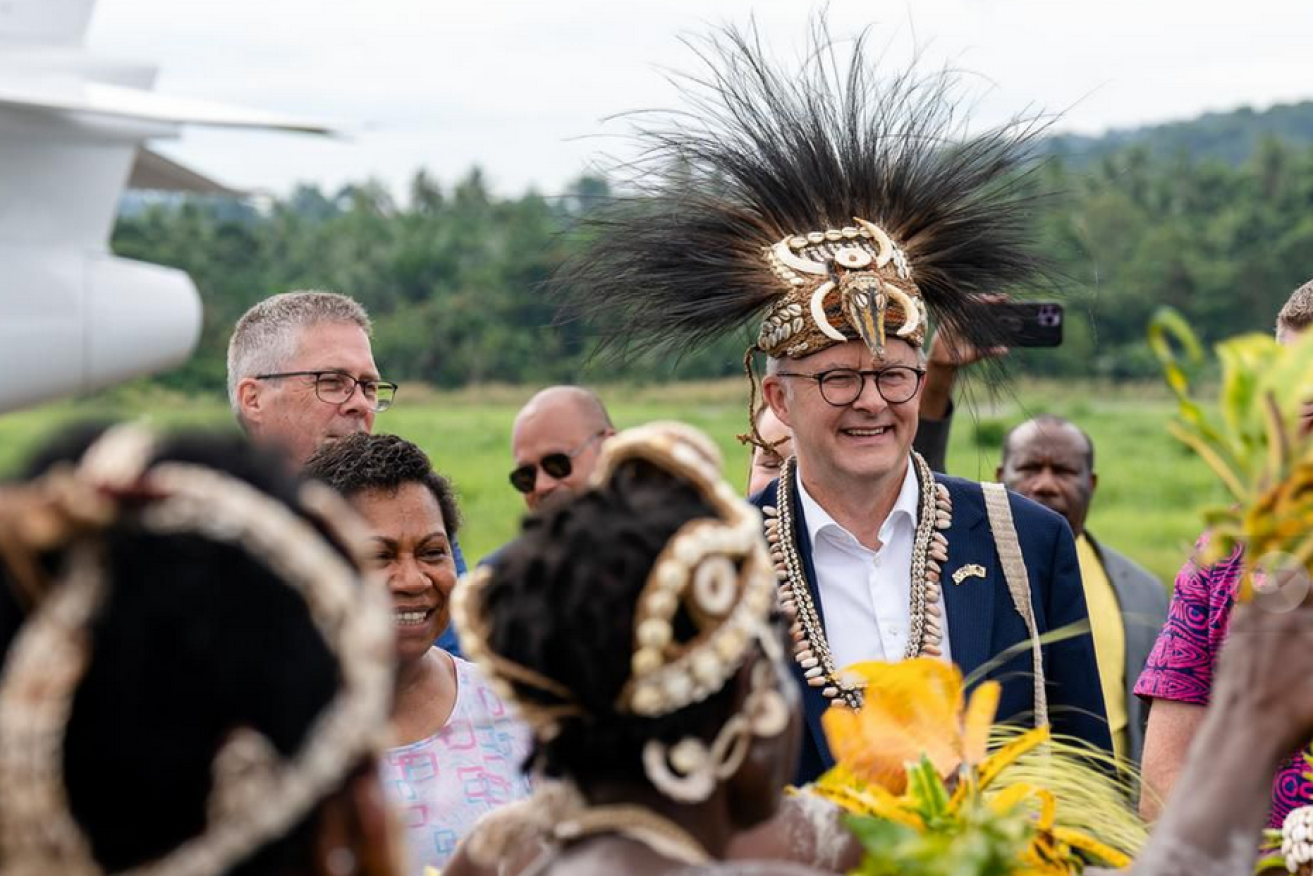 PM Anthony Albanese revels in the warmth of the crowd in Papua New Guinea during his mission to repair relations with Australia's northern neighbour. <i>Photo: AAP</i>