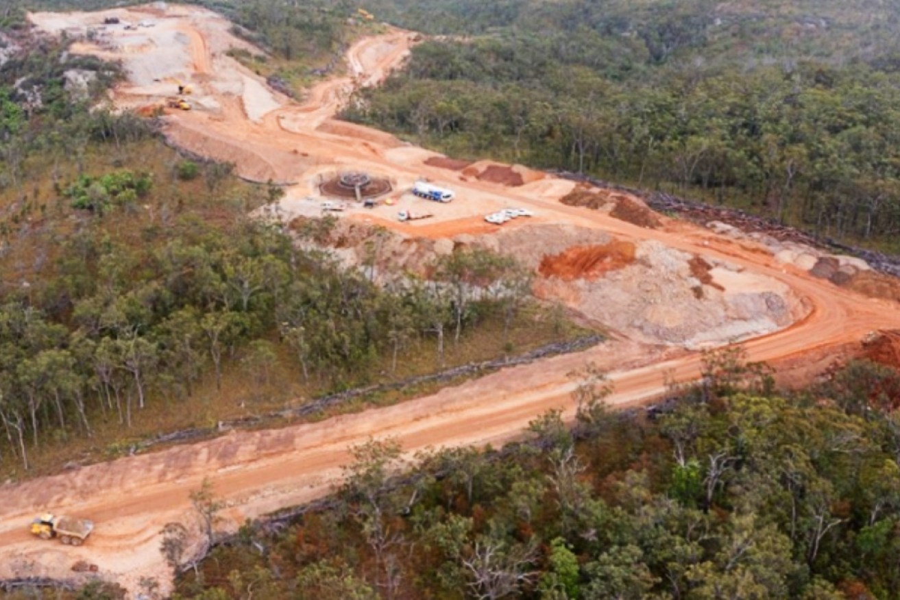 The path of destruction from the Kaban wind farm project in north Queensland.
