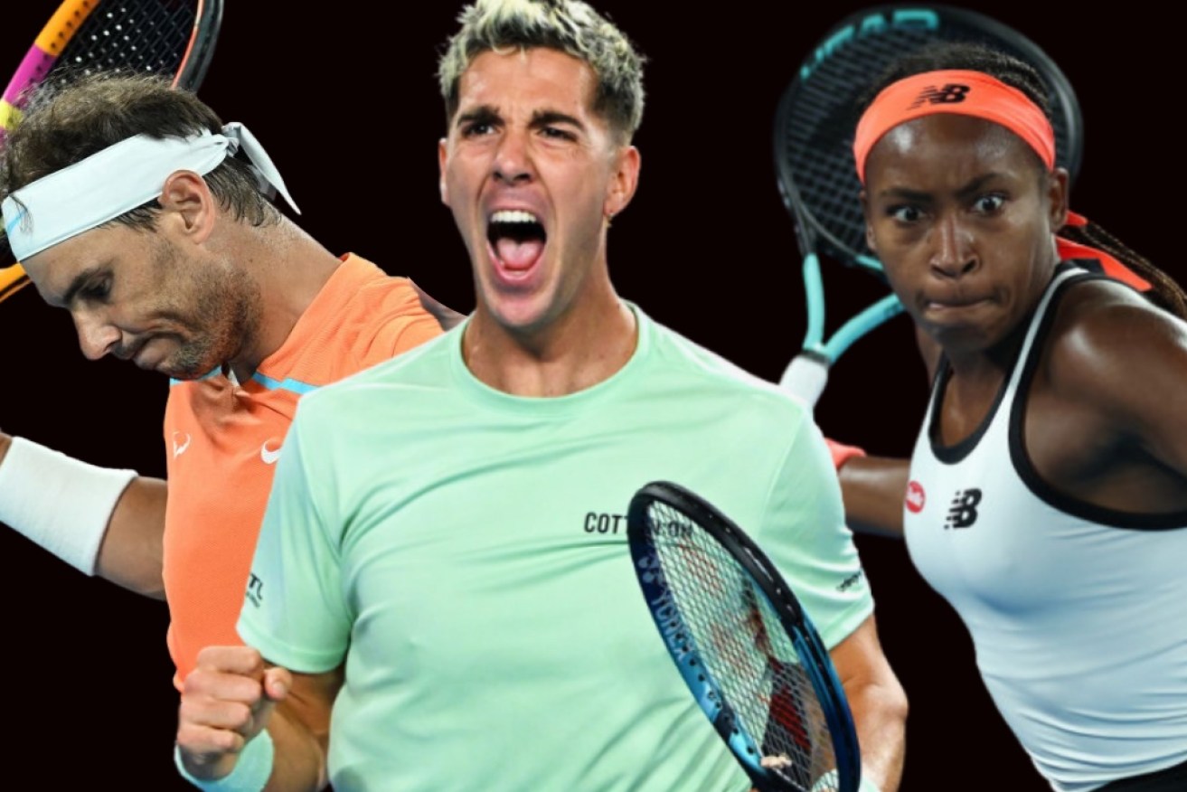 Rafael Nadal, Thanasi Kokkinakis and Coco Gauff took centre stage on Wednesday.