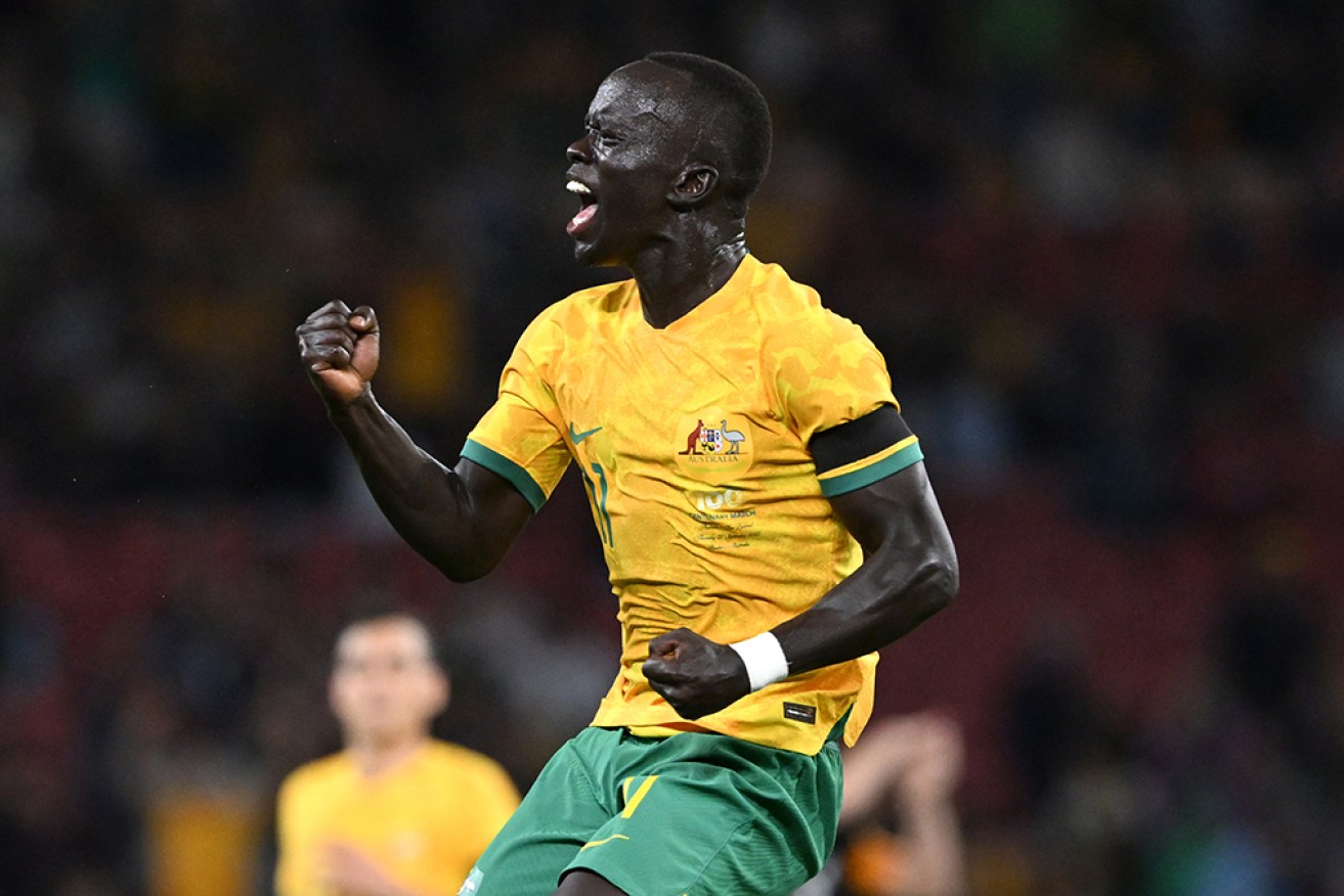 Socceroo Awer Mabil has come a long way since growing up in a Kenyan refugee camp.