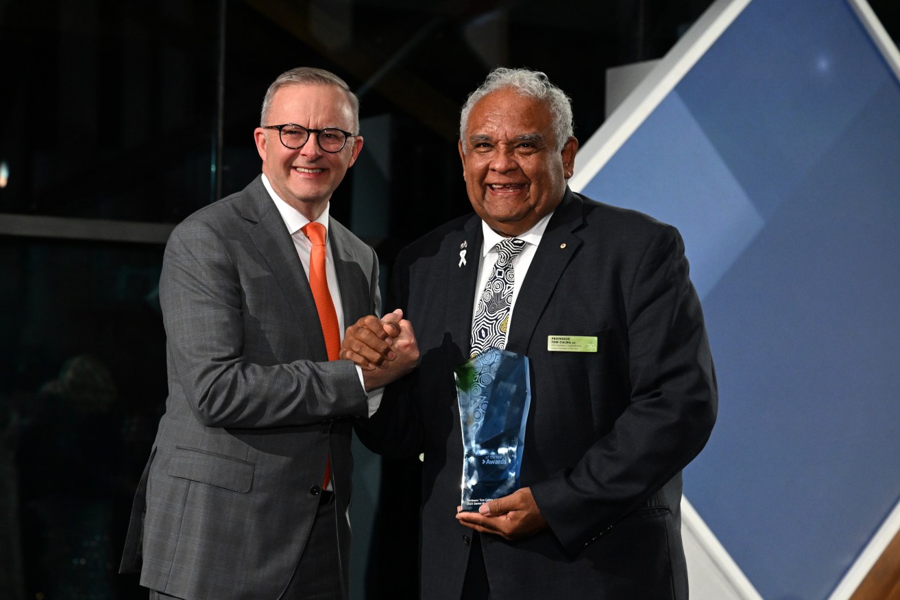 Anthony Albanese and Prof Tom Calma are united in calling for support for the voice to parliament.