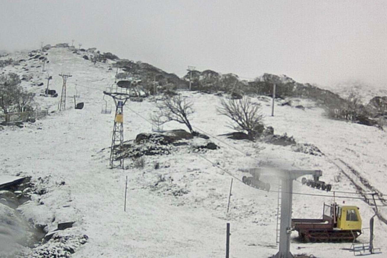 The outlook from the web cam at NSW's Perisher resort on Friday.