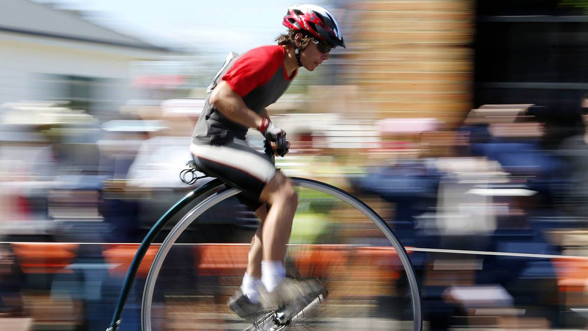 Penny farthing enthusiasts riding high at national championships