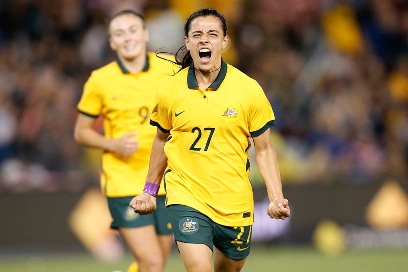 Alex Chidiac scored the second goal in the Matildas' 3-0 win over Jamaica in Newcastle on Wednesday.