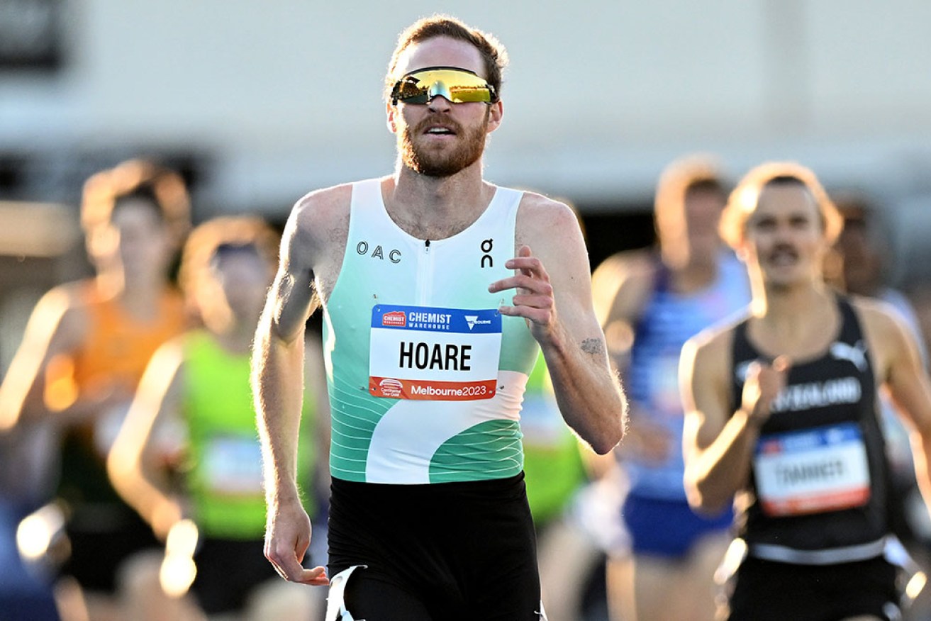 Olli Hoare won the John Landy Mile at the Maurie Plant Meet in Melbourne on Thursday.