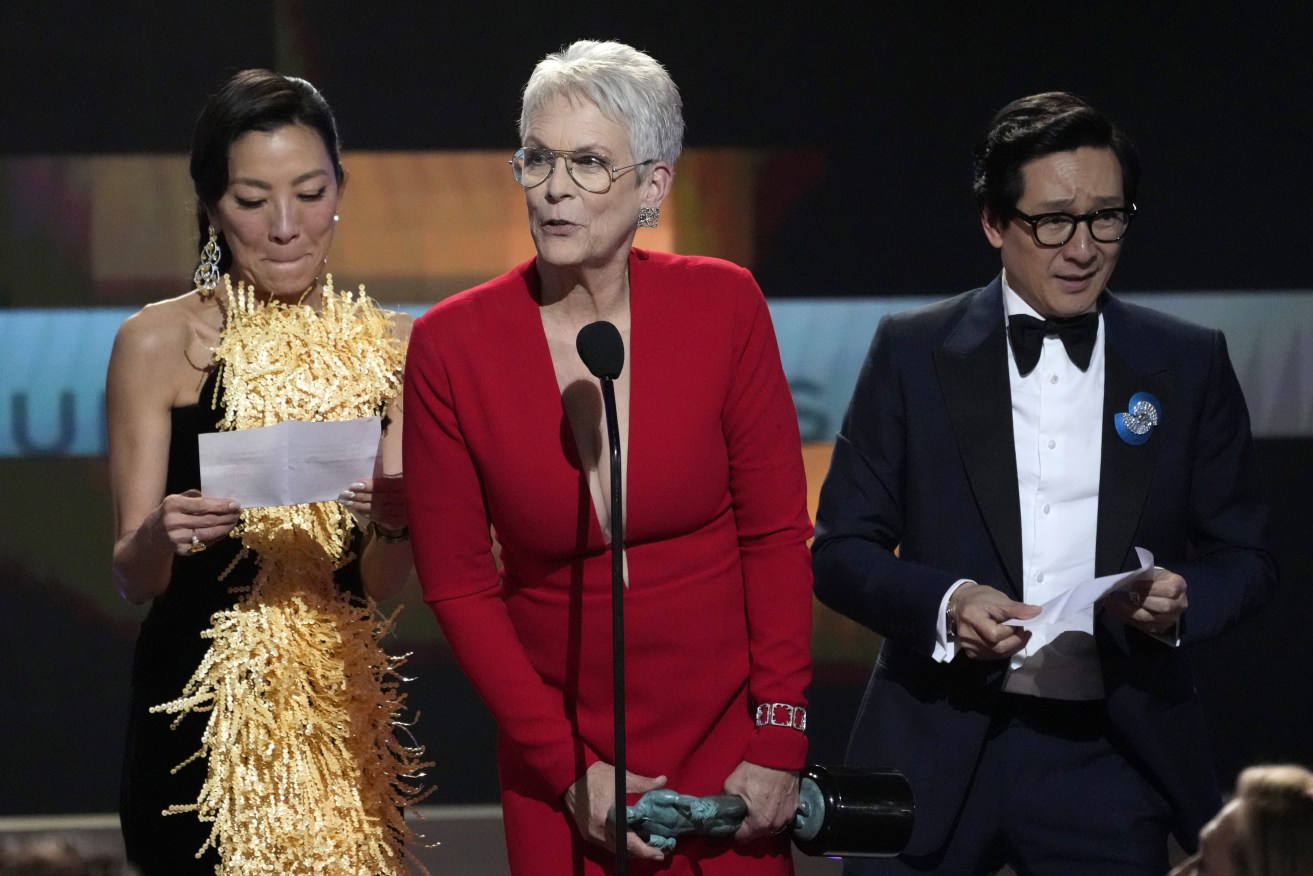 Michelle Yeoh, Jamie Lee Curtis, and Ke Huy Quan have won SAG awards for <i>Everything Everywhere</i>.