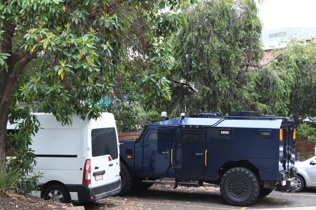 An armoured vehicle used to move drug kingpin Tony Mokbel from a regional prison to hospital.