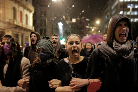 Greeks take to the streets in protest after horrific train wreck kills 57