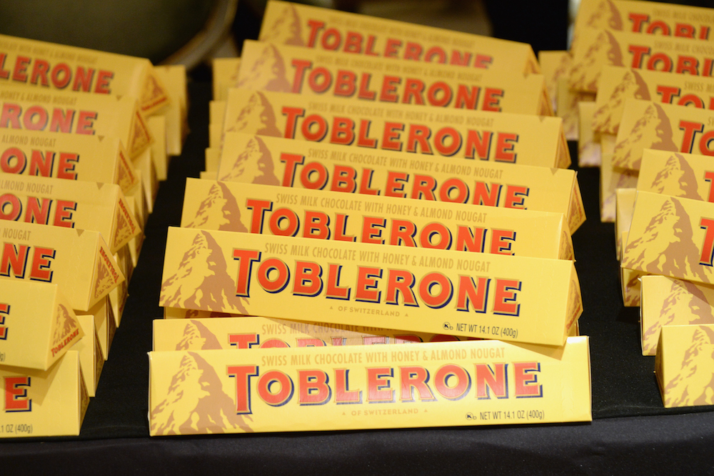 Pictured are Toblerone chocolate bars