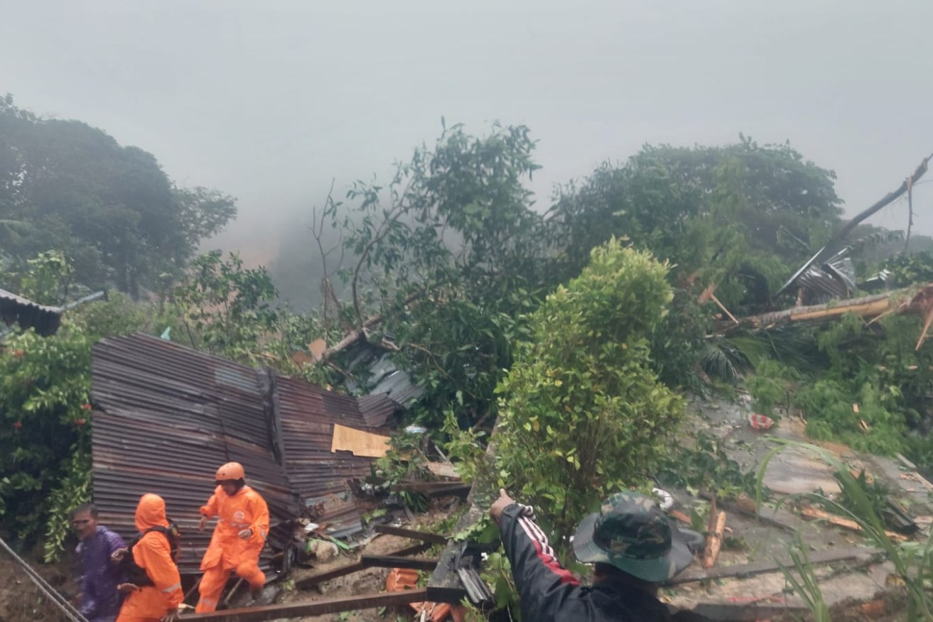 An image posted on Twitter in the aftermath of the landslide in Indonesia.