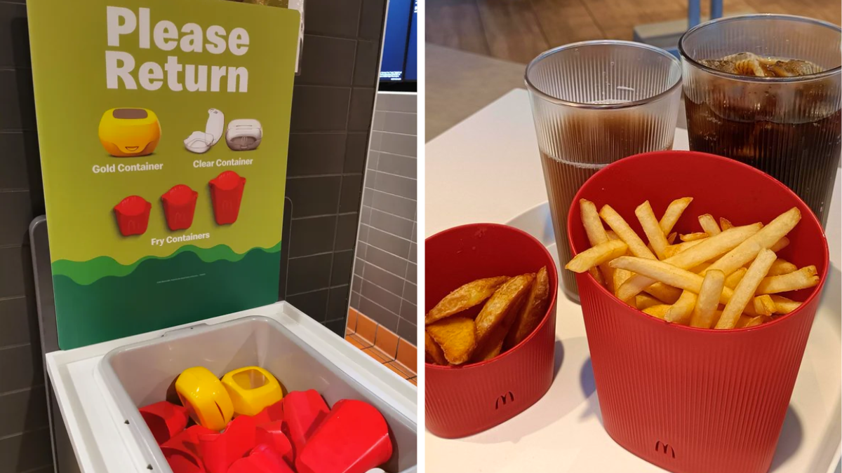 International McDonald's eaters 'loving' its new reusable containers