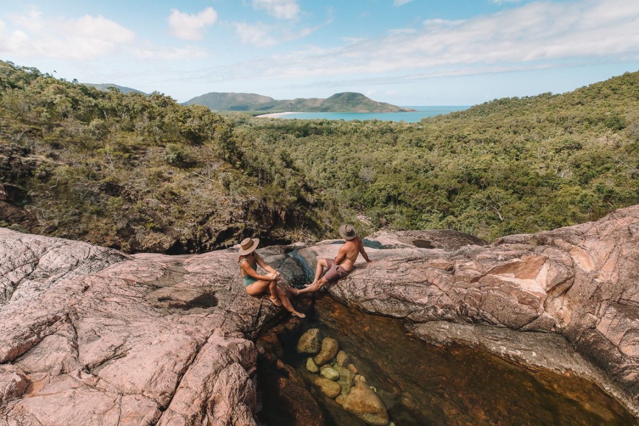 Views from atop Zoe Bay falls, Hinchinbrook Island.