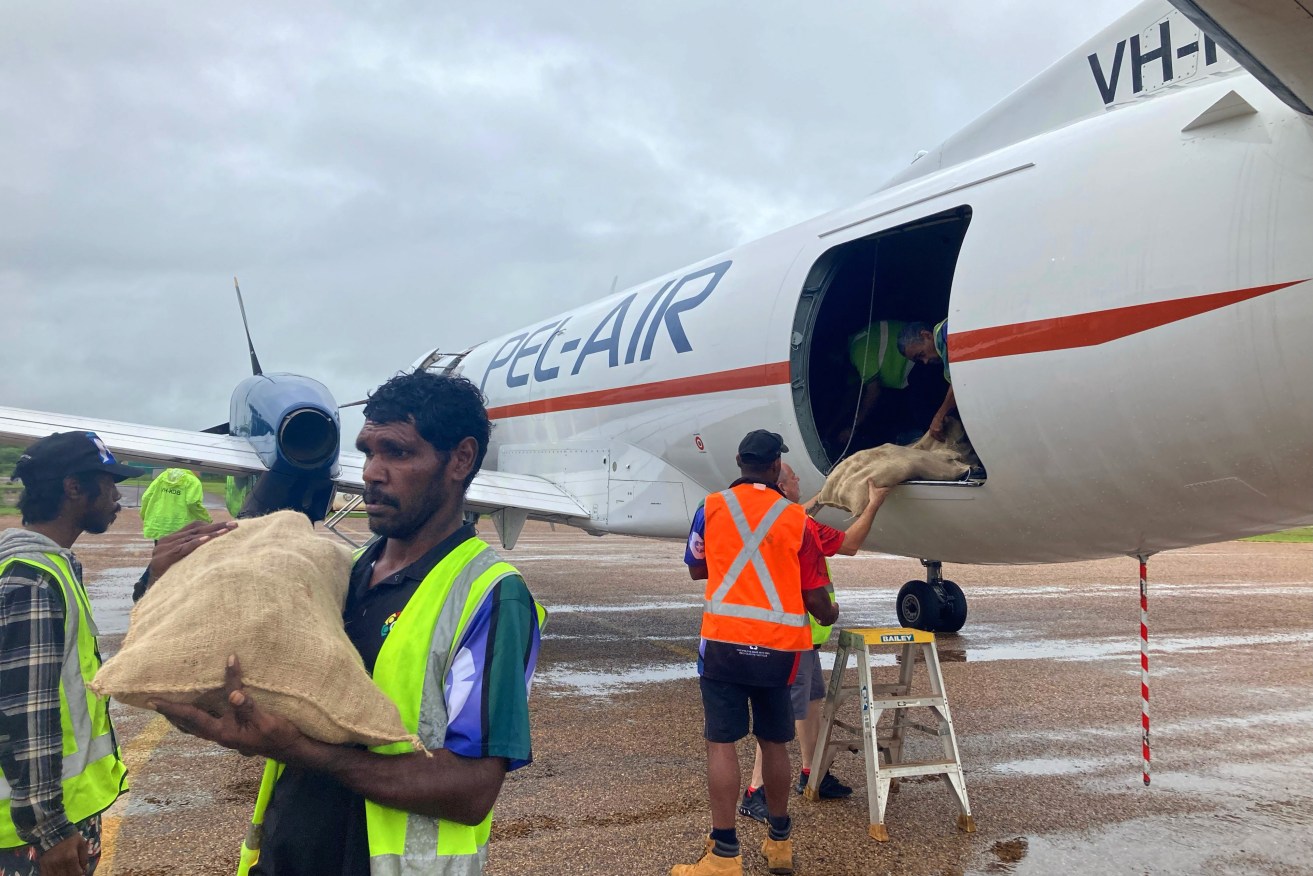 Essential supplies have been flown in to remote parts of Queensland due to wet season flooding.