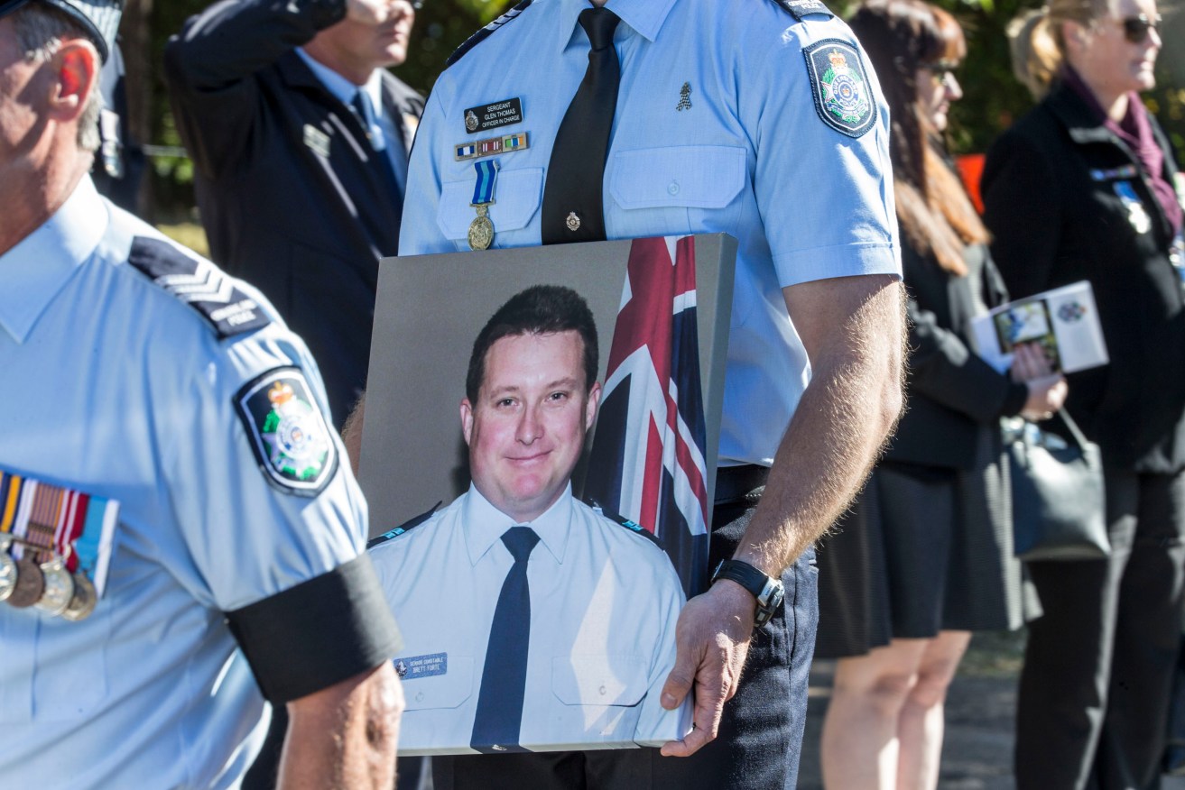 Senior Constable Brett Forte was killed when a gunman opened fire on him following a car pursuit.