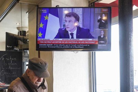 Macron doubles down on unpopular pension bill