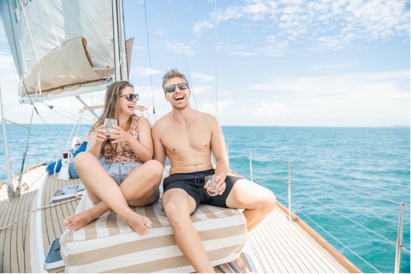 Sailing the coastline of Magnetic Island.