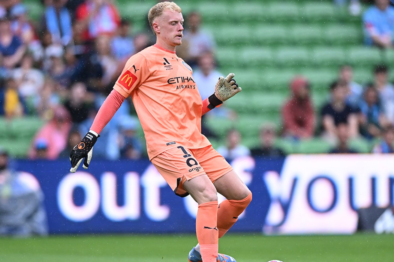 Goalkeeper Tom Glover had the final say as Melbourne City beat Melbourne Victory 2-1 in the derby. <i>Photo: AAP</i>