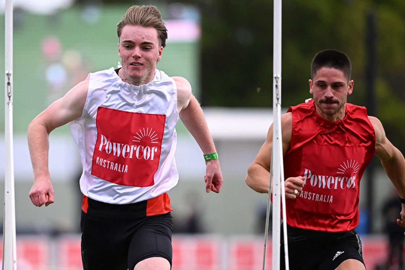 Ryan Tarrant flashes home to win the Stawell Gift. <i>Photo: AAP</i>