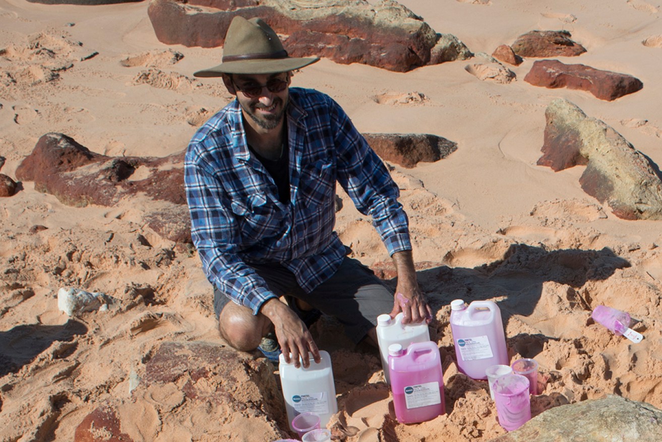 Dr Anthony Romilio has been part of a team that validated fossilised dinosaur footprints in China. <i>Photo: AAP</i>