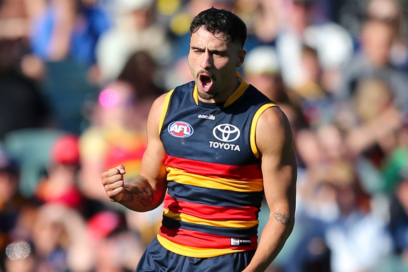 Adelaide's Izak Rankine has been subjected to racial abuse on social media. <i>Photo: AAP</i>