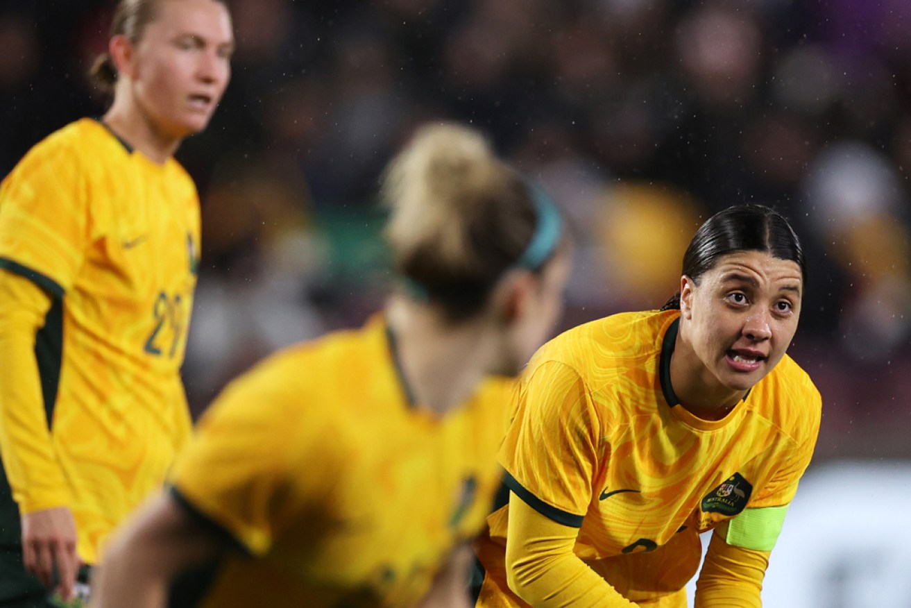 Sam Kerr has led the Matildas to a 2-0 win over England – breaking England's two-year winning streak.