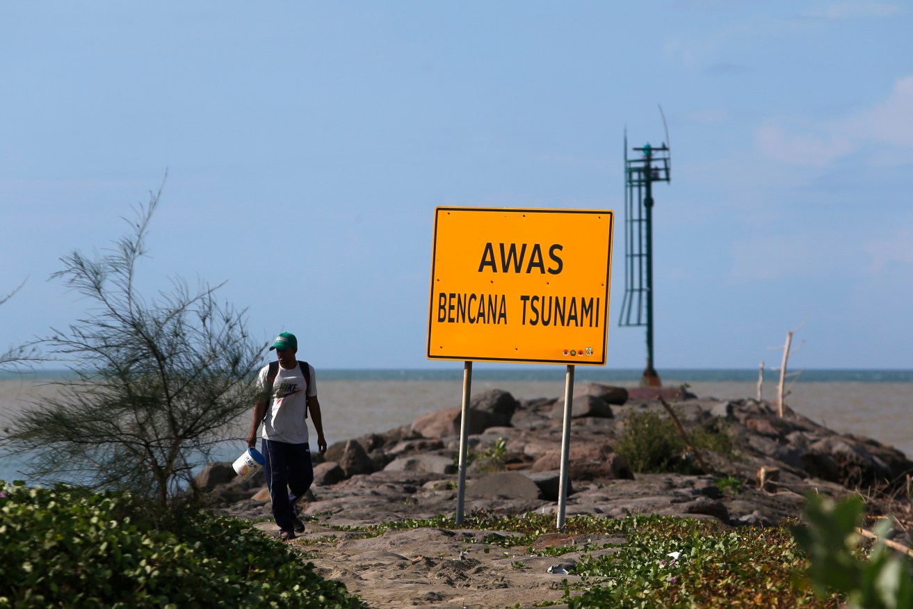 A tsunami warning was triggered in Indonesia.