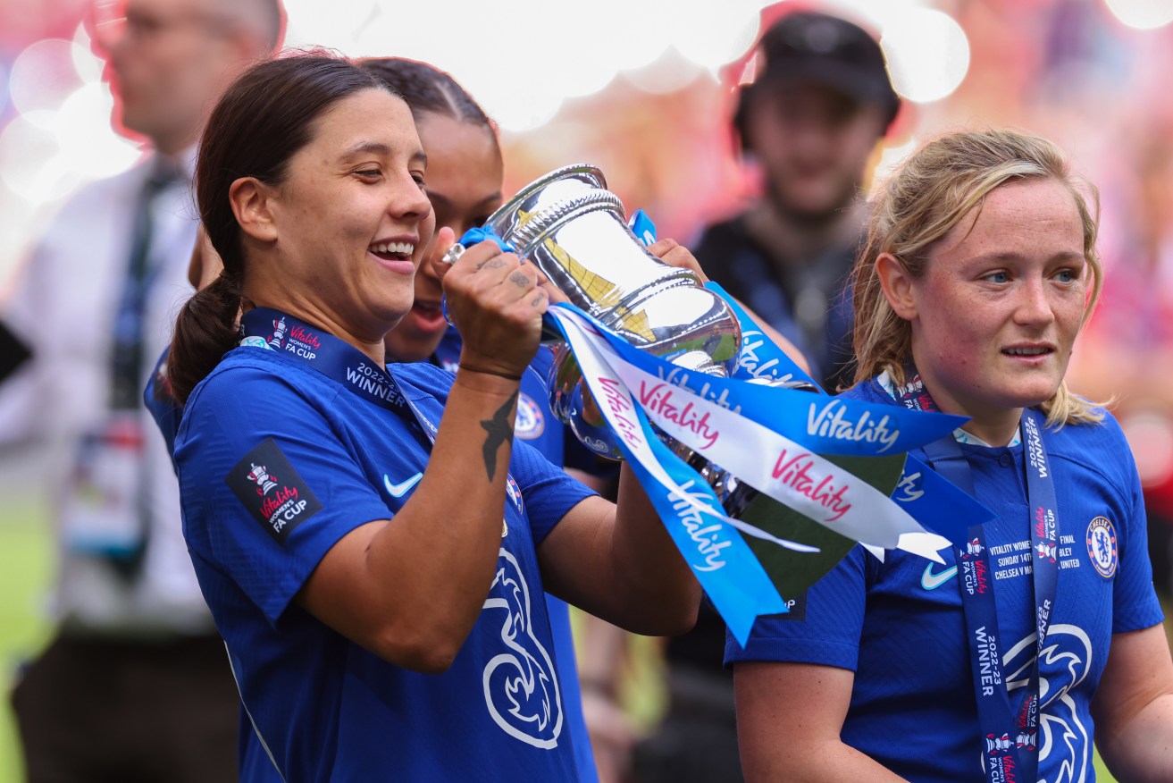 Sam Kerr scores the only goal of the Women's FA Cup final for Chelsea against Manchester United.