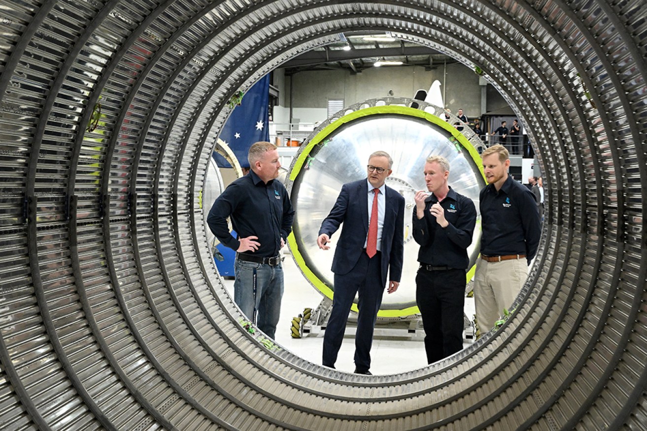 Prime Minister Anthony Albanese visits Gilmour Space Technologies on the Gold Coast on Wednesday.