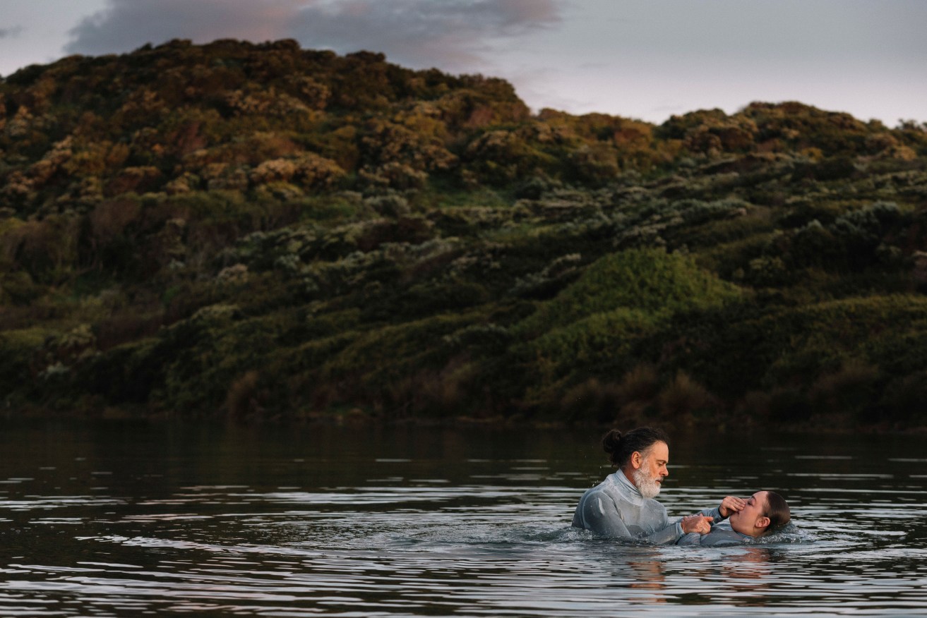 Artist Ida Sophia's "Witness" was shot at South Australian salt lake The Pool of Siloam.