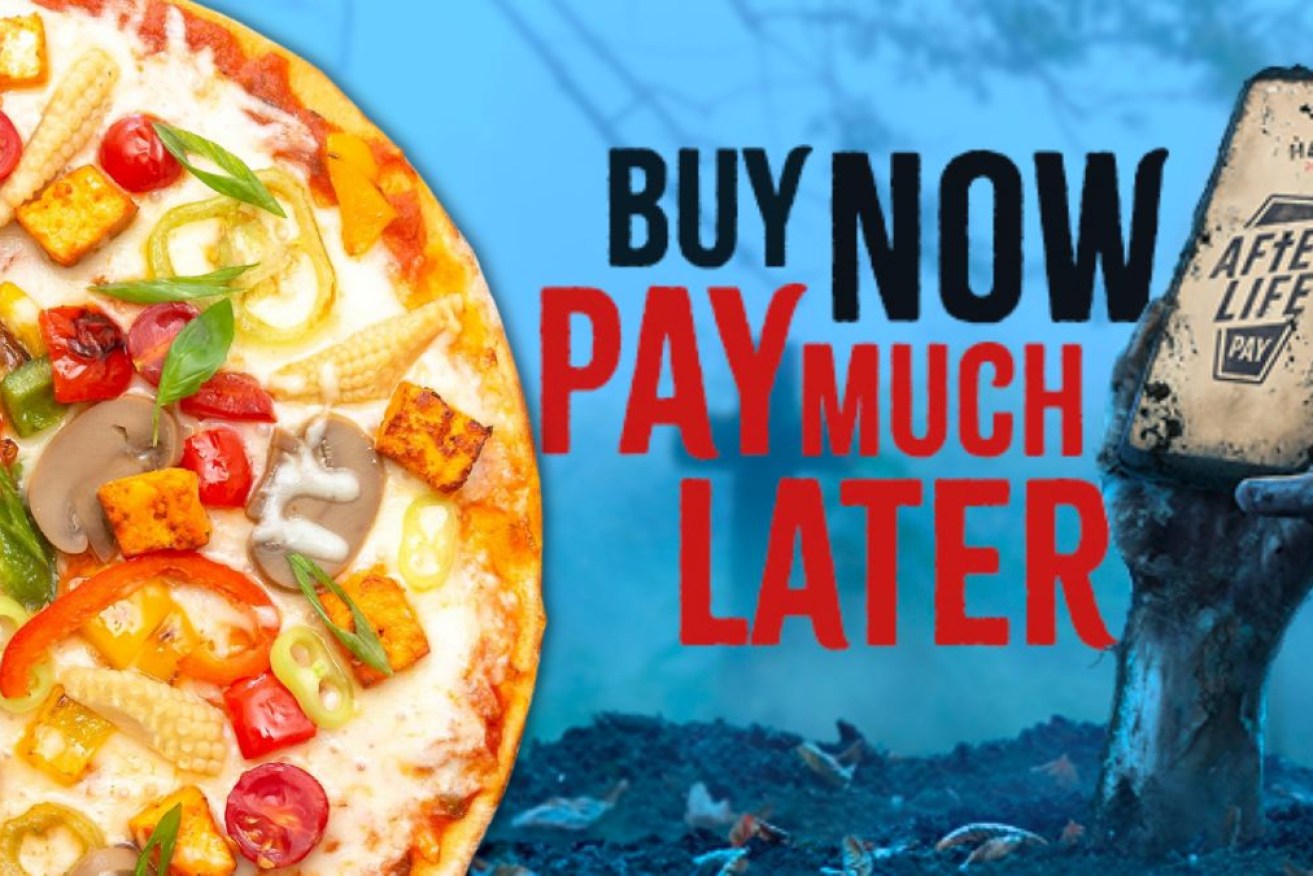 Hell Pizza says its cheeky marketing campaign is actually a warning about buy now, pay later schemes.