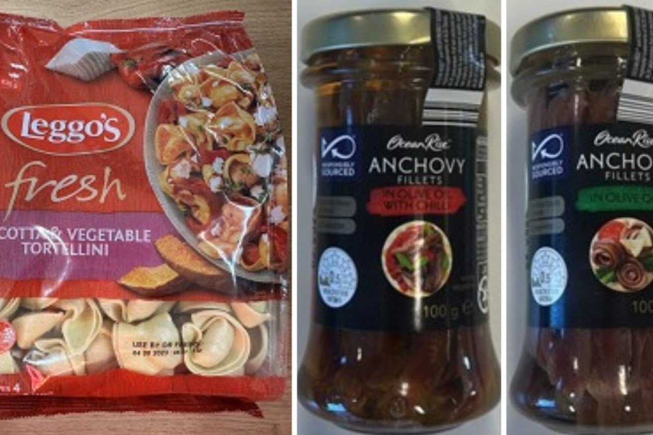 Major Australian supermarkets have recalled a brand of pasta and jars of anchovies.