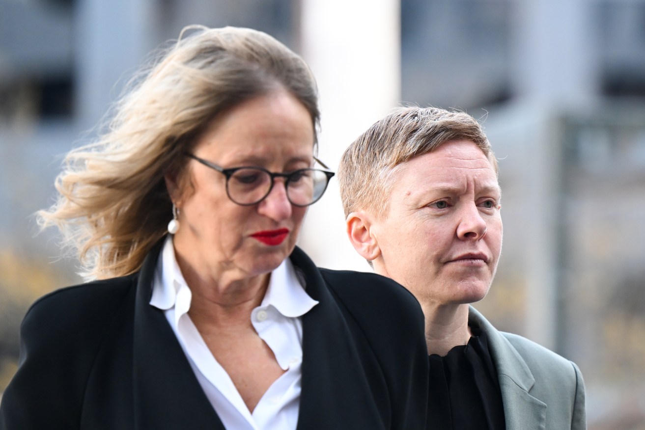 ACT Victims of Crime Commissioner Heidi Yates (right) acted as a support person for Brittany Higgins.