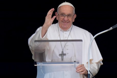 Pope returns to service after hernia surgery
