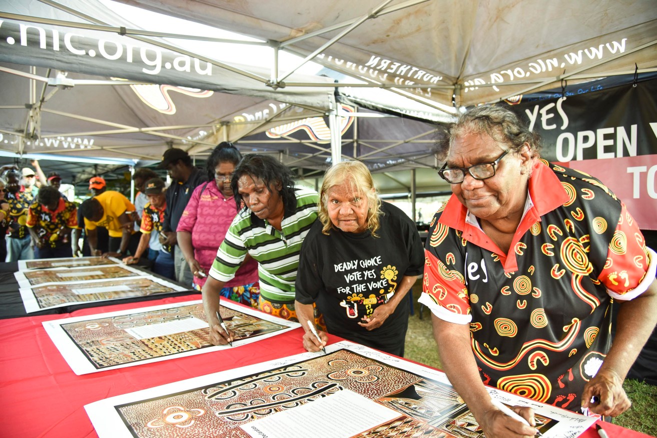 The NT land council chairs are meeting with Anthony Albanese to deliver him the 2023 Barunga Declaration in support of an Indigenous voice.